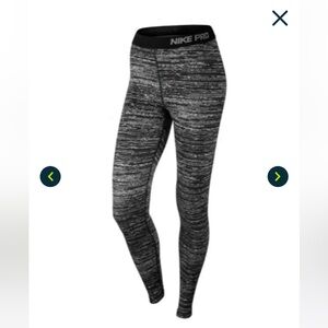 Nike Pro Warm Tights Black White Patterned Size Small